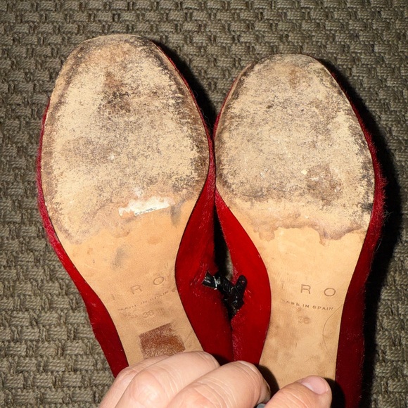 Women’s IRO Red Ponyhair ankle boot - Picture 2 of 4